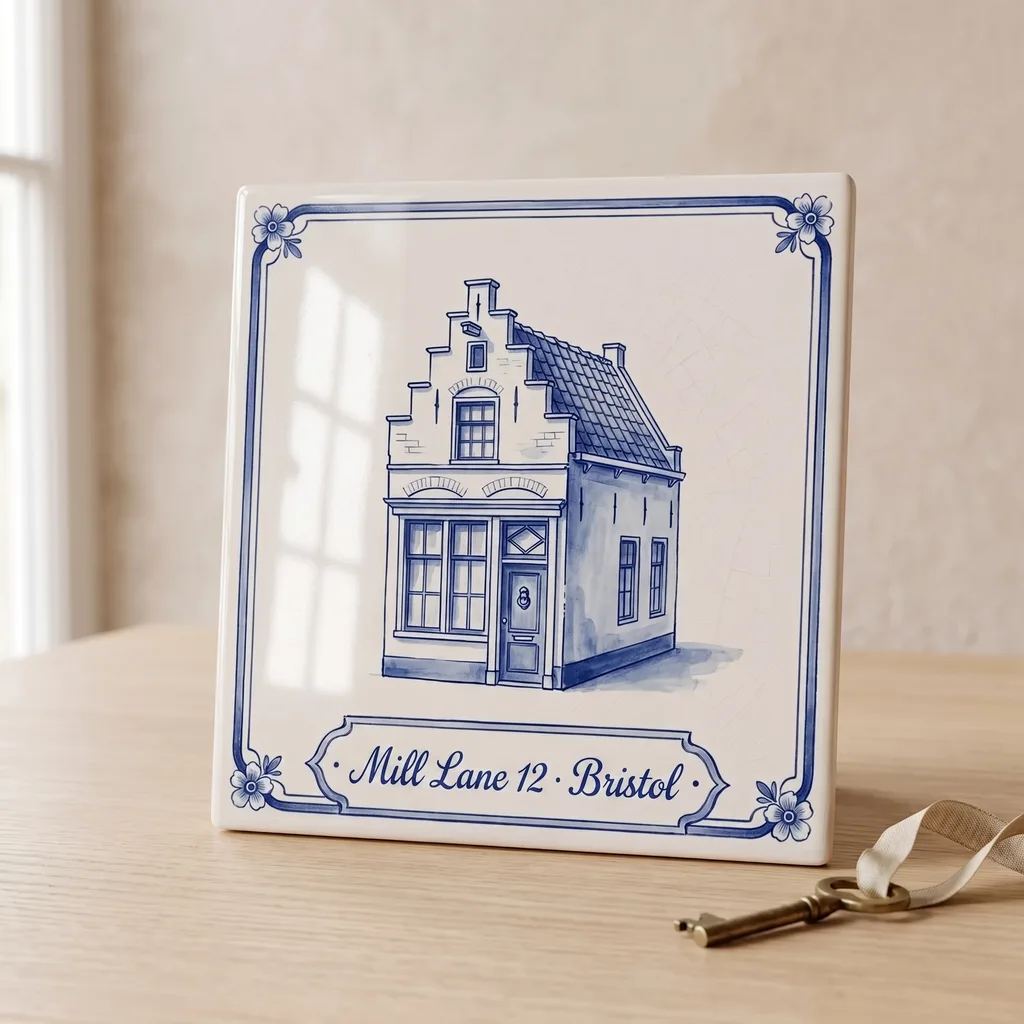 Fototegeltje als cadeau voor huis en interieur, in een gestileerde scène