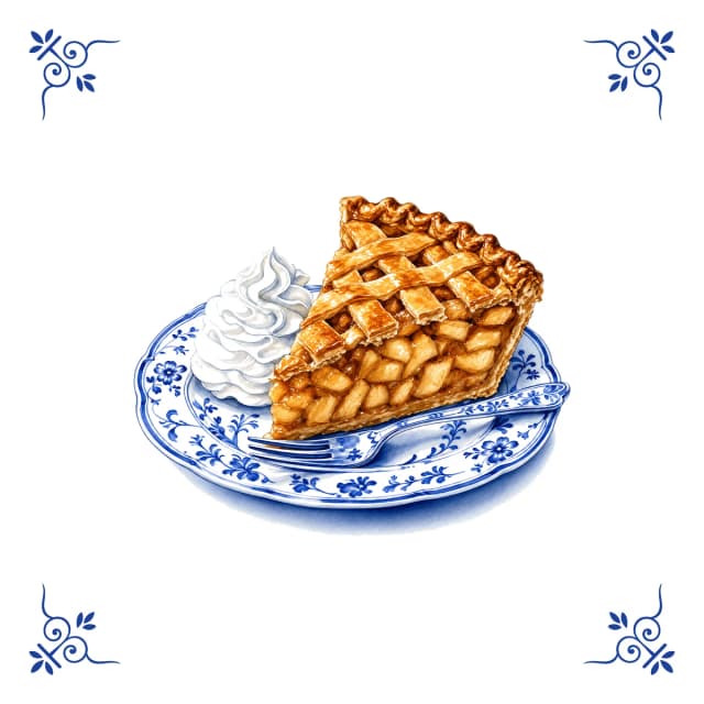 Dutch apple pie, Delft blue tile
