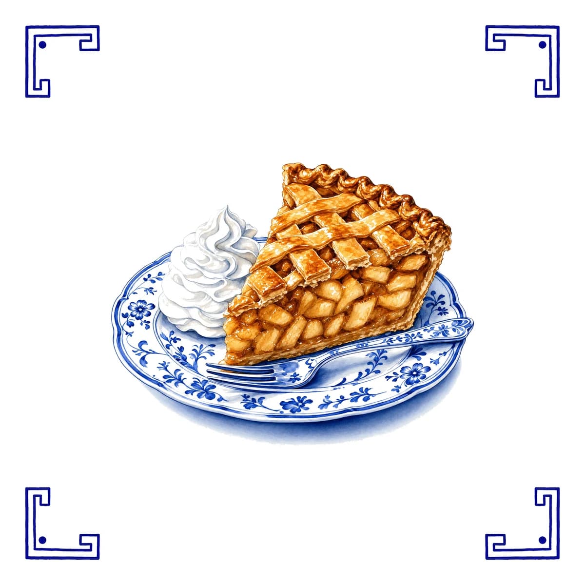 Dutch apple pie – Delft blue tile