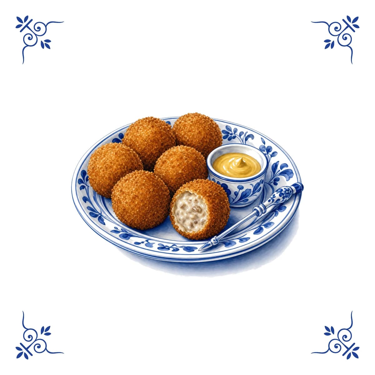 Bitterballen – Delft blue tile