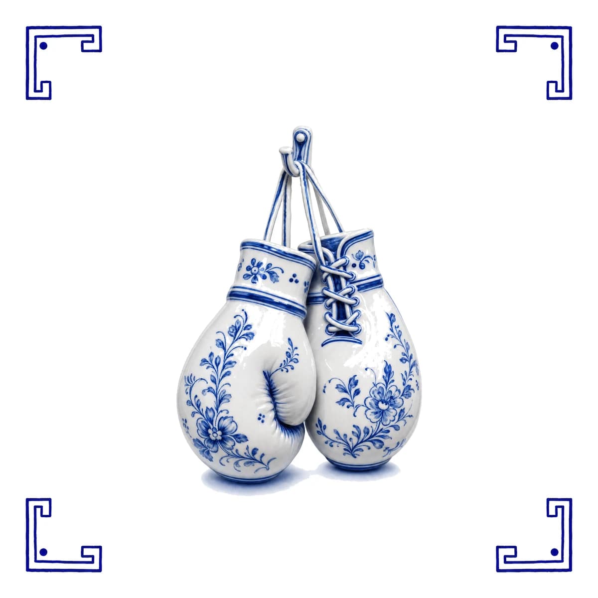 Boxing gloves – Delft blue tile