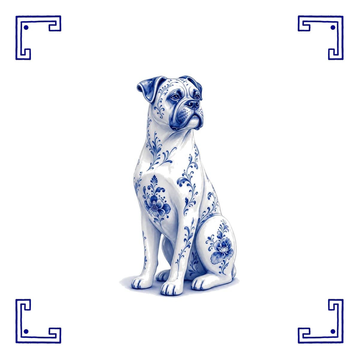 Boxer – Delft blue tile