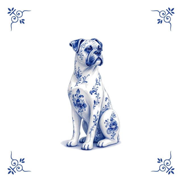 Boxer, Delft blue tile