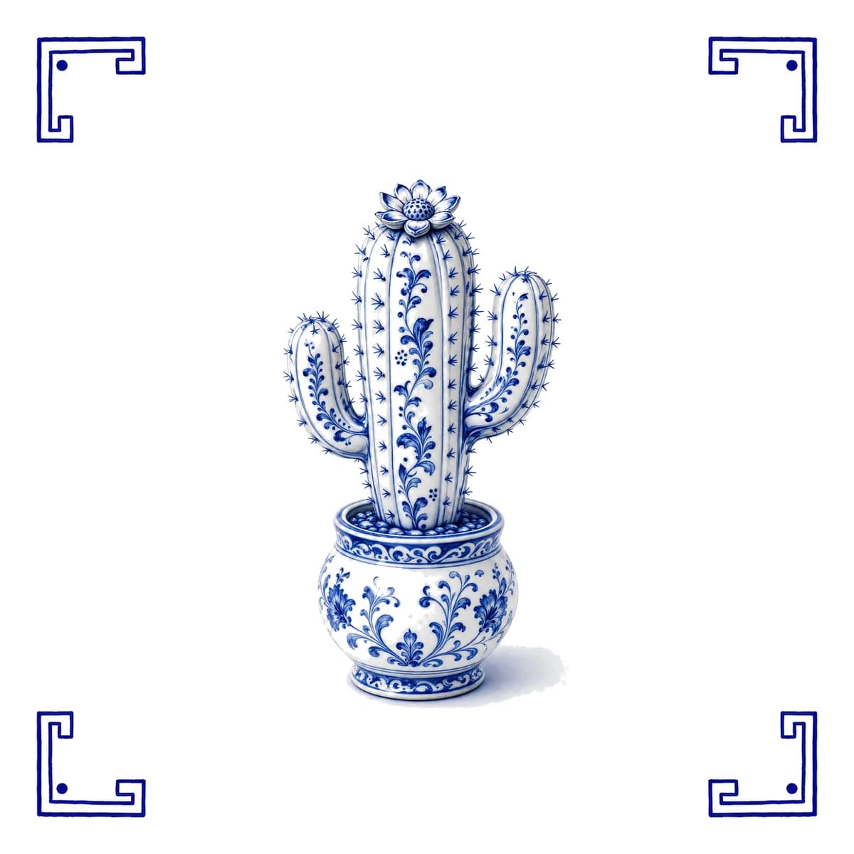 Cactus – Delft blue tile