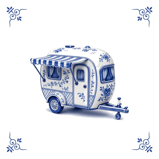 Caravan, Delft blue tile