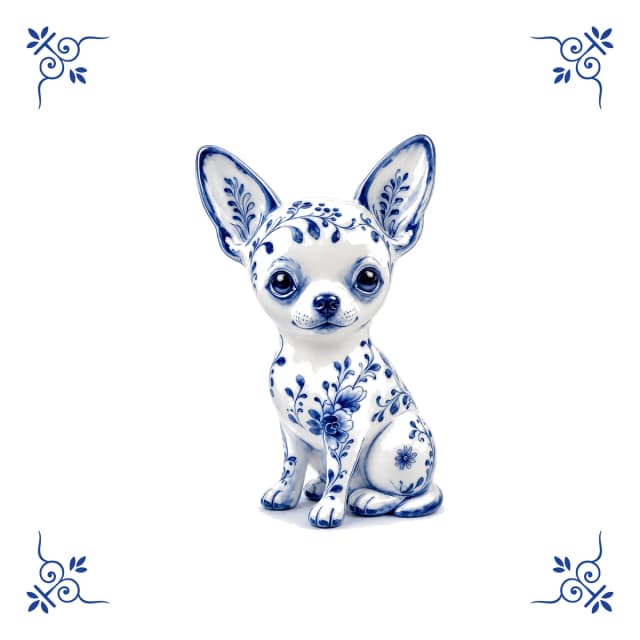 Chihuahua, Delft blue tile