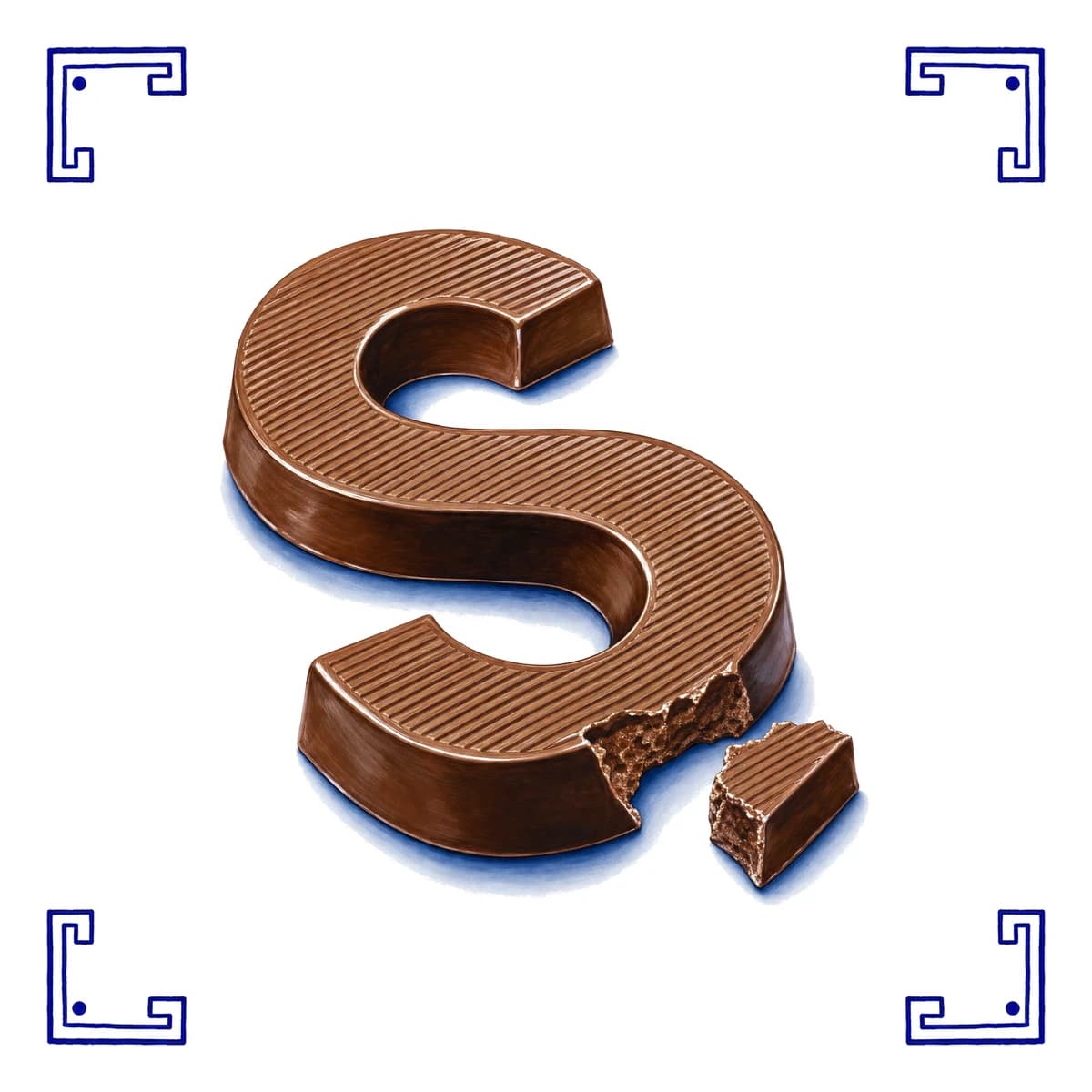 Chocolate letter – Delft blue tile