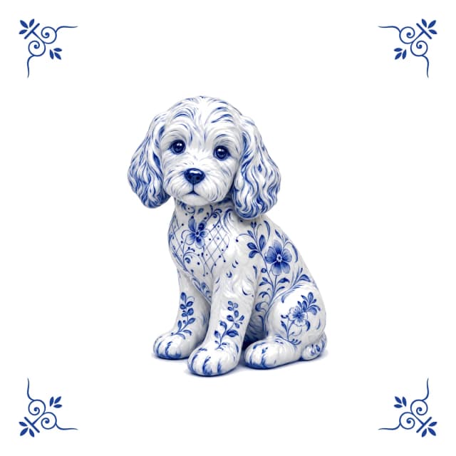 Cockapoo, Delft blue tile