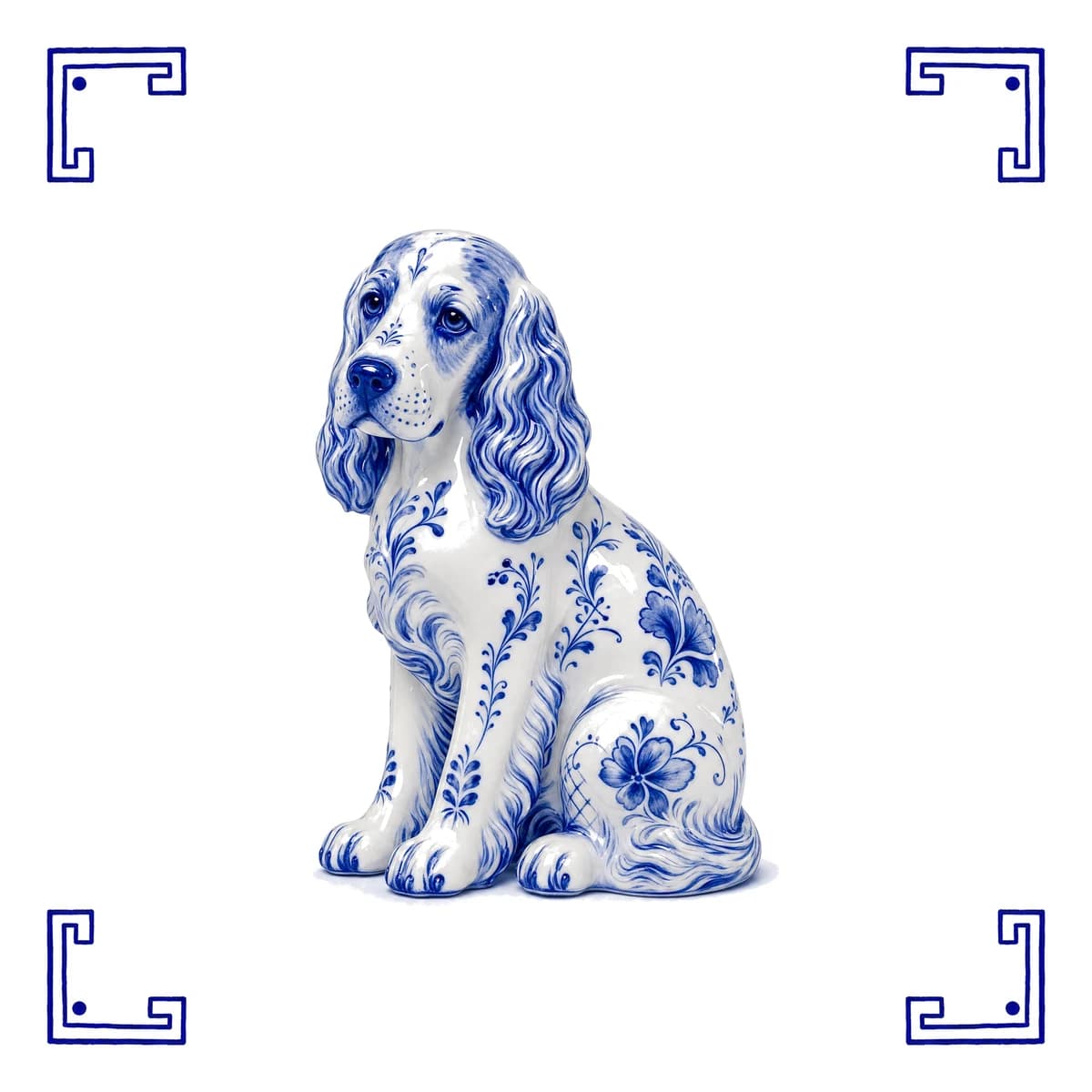Cocker spaniel – Delft blue tile