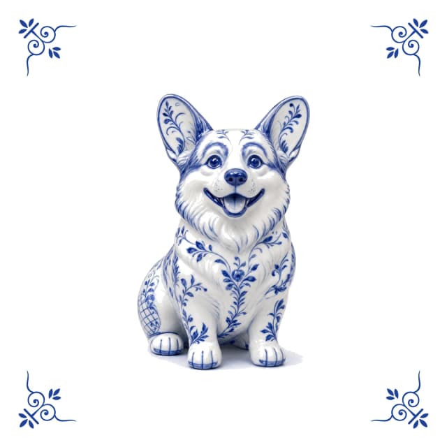 Corgi, Delft blue tile