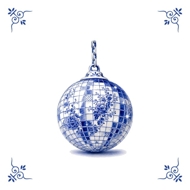 Disco ball, Delft blue tile