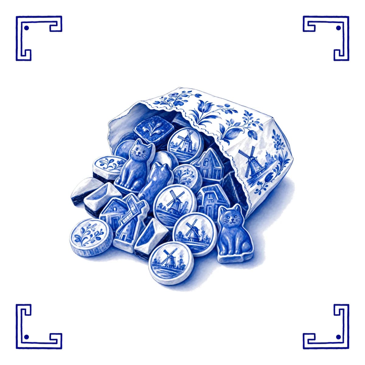 Dutch liquorice – Delft blue tile