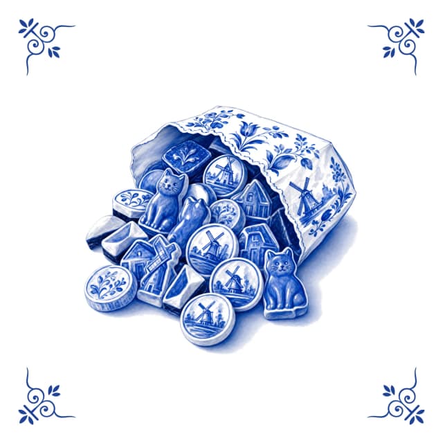 Dutch liquorice, Delft blue tile