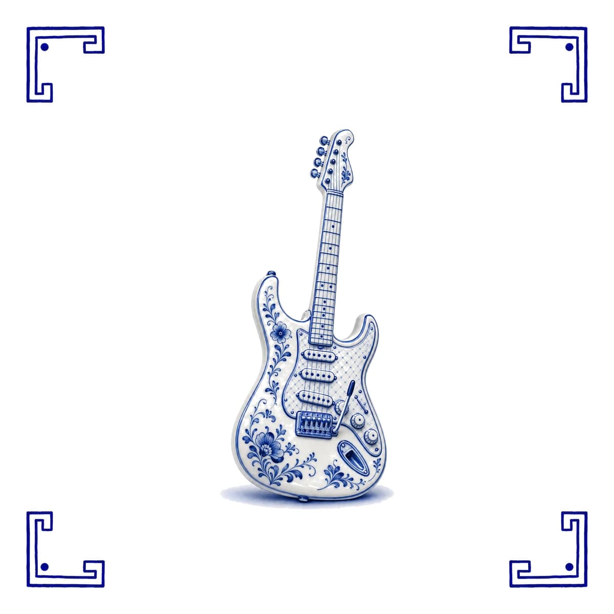 Electric guitar – Delft blue tile