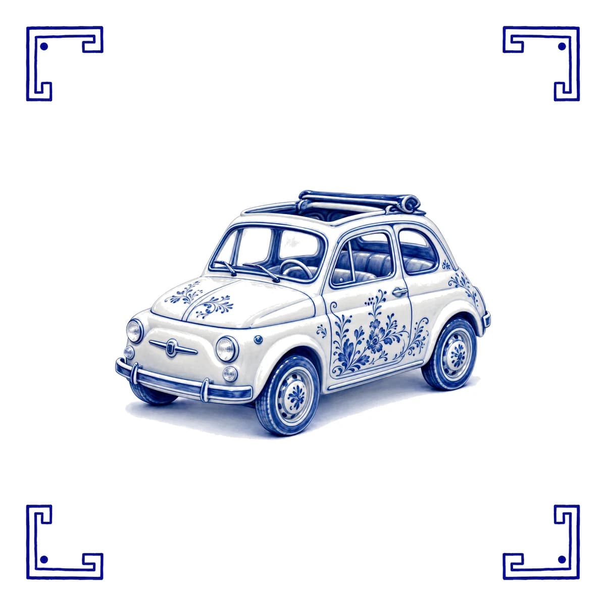 Classic Fiat 500 – Delft blue tile