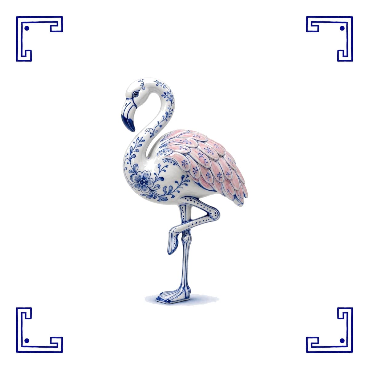 Flamingo – Delft blue tile