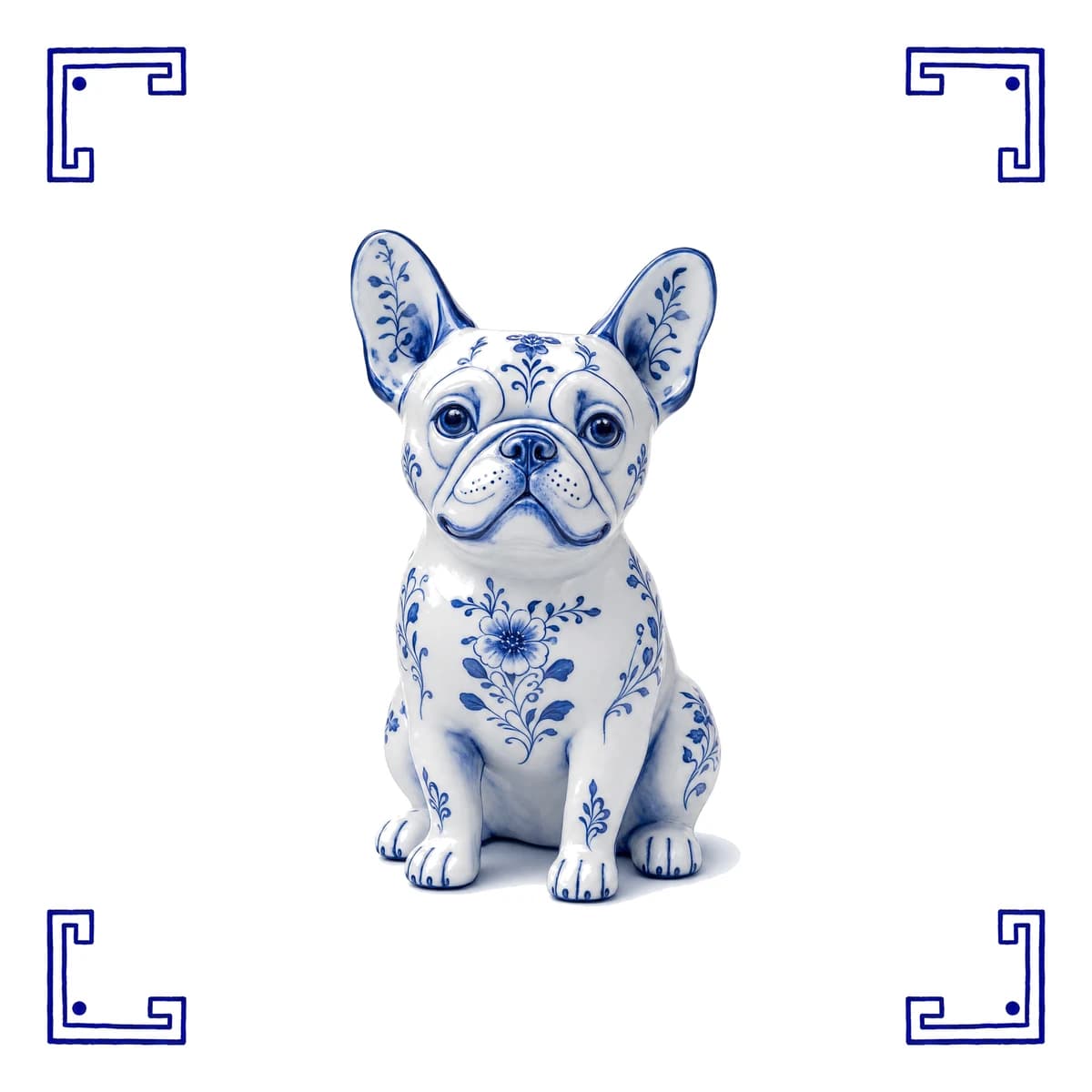 French bulldog – Delft blue tile