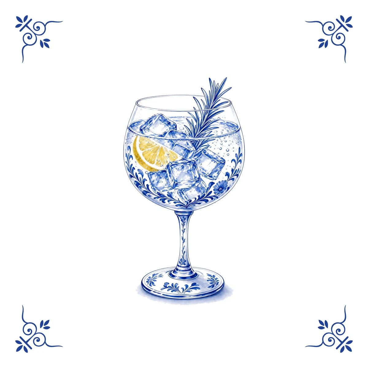 Gin & tonic – Delft blue tile