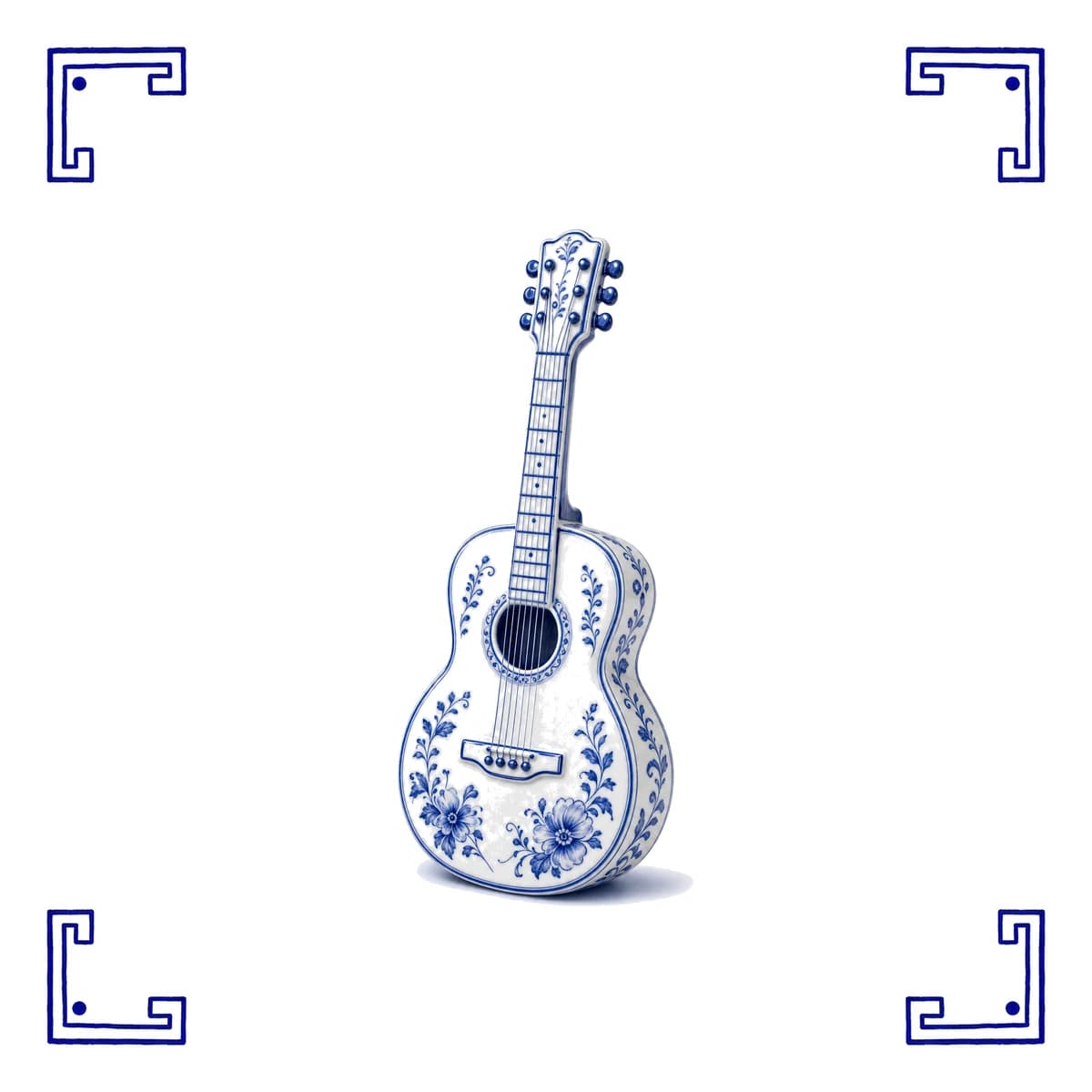 Acoustic guitar – Delft blue tile