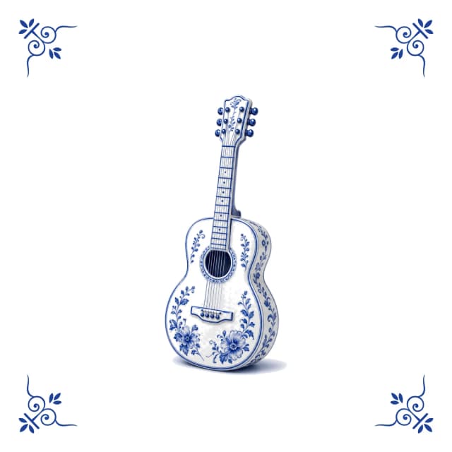 Acoustic guitar, Delft blue tile