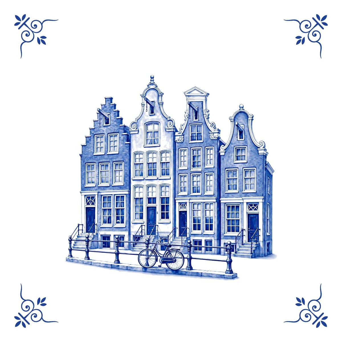 Canal houses – Delft blue tile