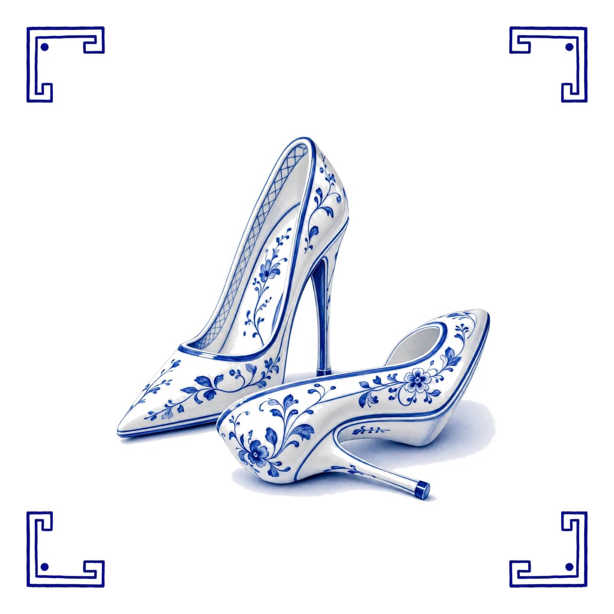 High heels – Delft blue tile