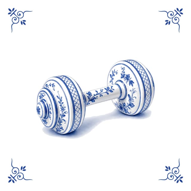 Dumbbell, Delft blue tile
