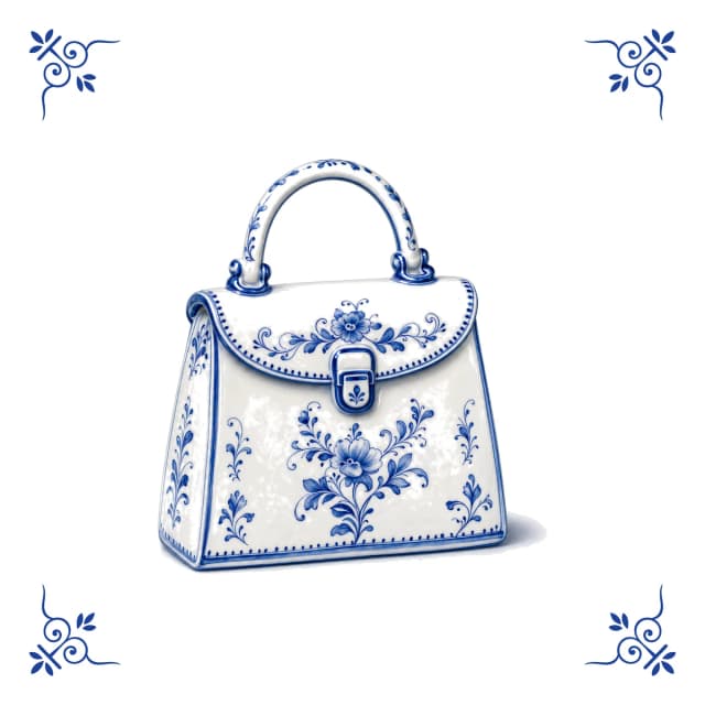 Handbag, Delft blue tile