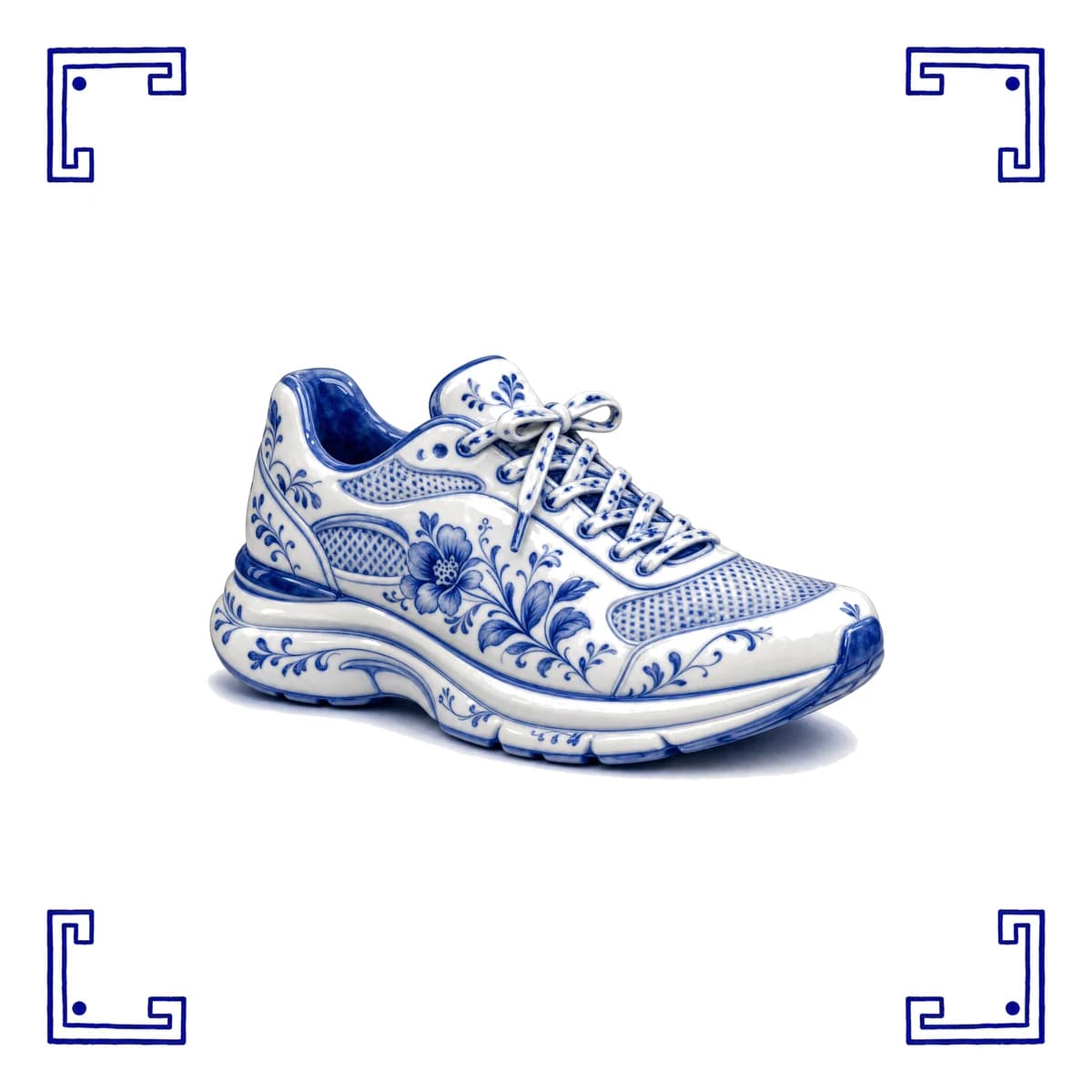 Running shoe – Delft blue tile