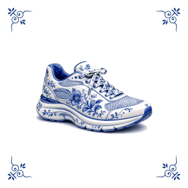 Running shoe, Delft blue tile