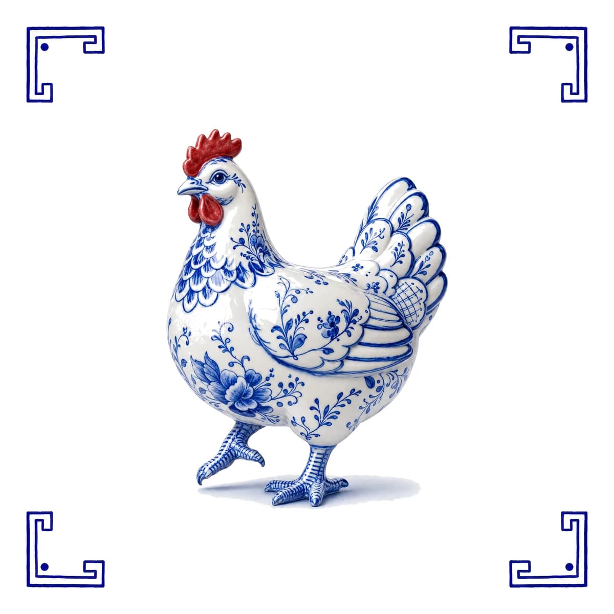 Hen – Delft blue tile