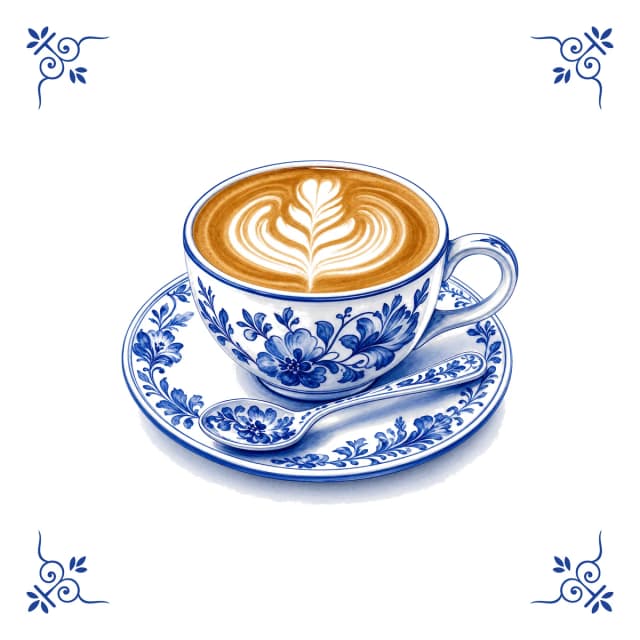 Coffee, Delft blue tile
