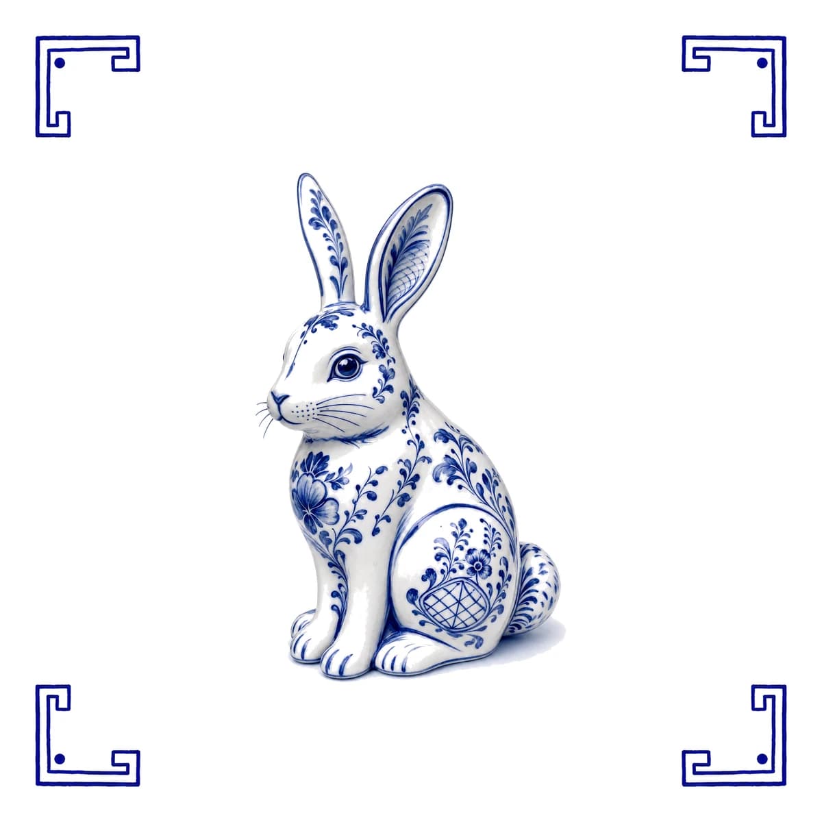 Rabbit – Delft blue tile