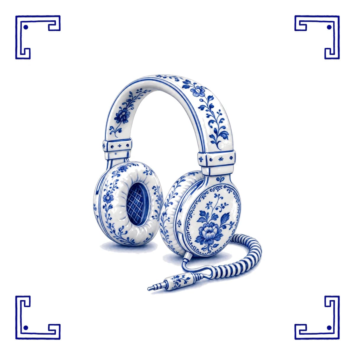 Headphones – Delft blue tile