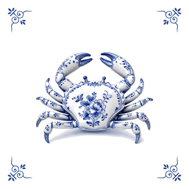 Crab, Delft blue tile