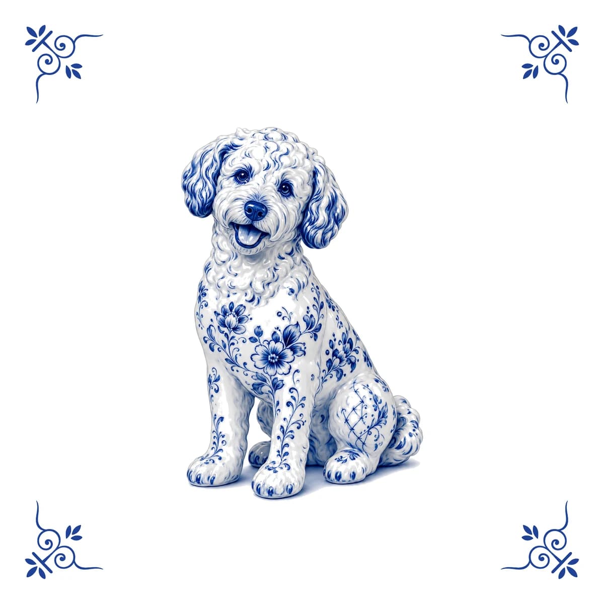 Labradoodle – Delft blue tile