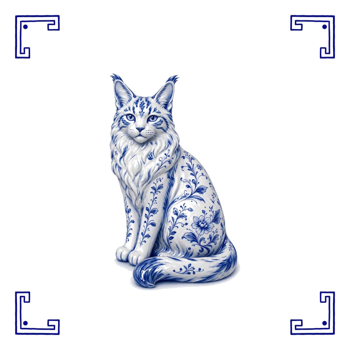 Maine coon – Delft blue tile