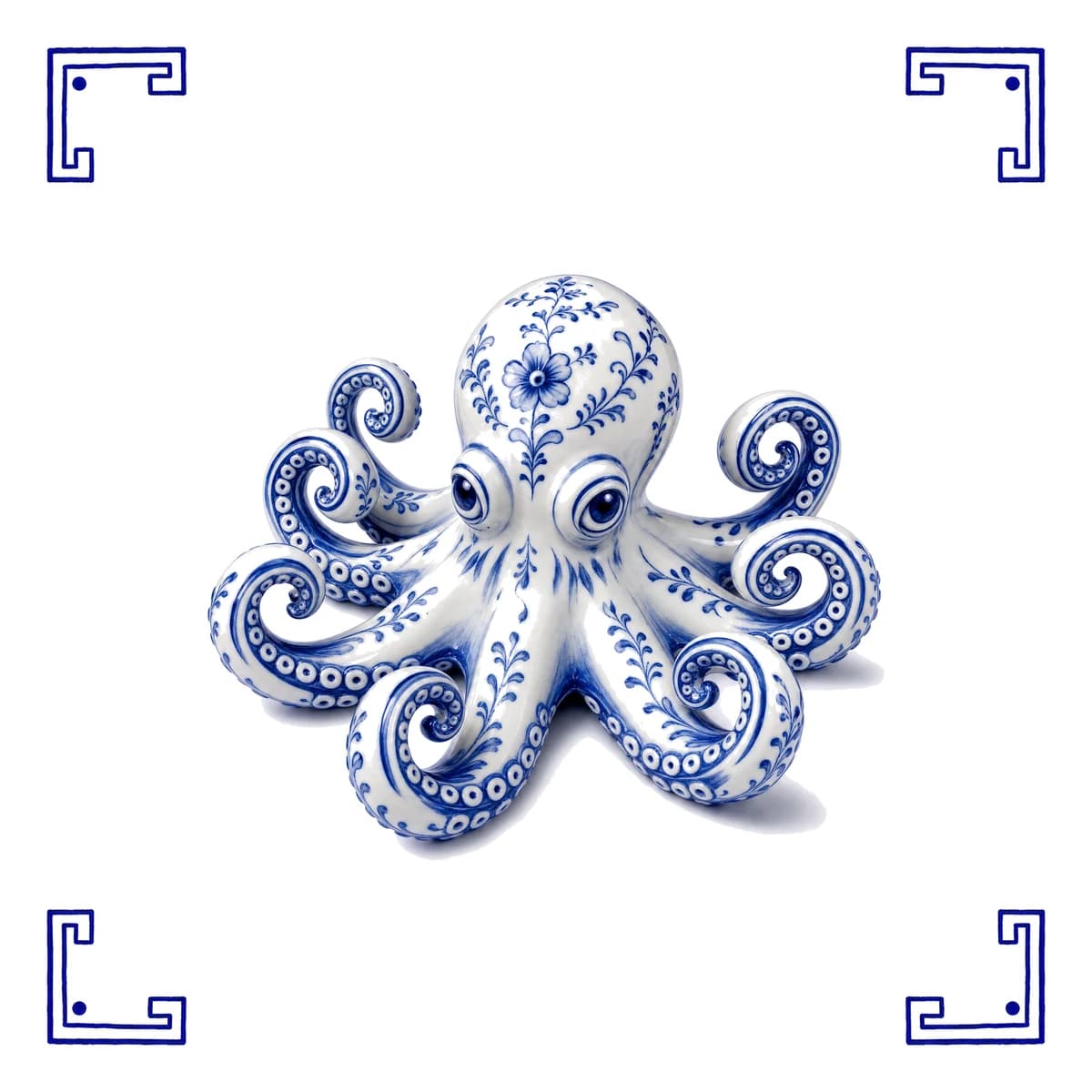 Octopus – Delft blue tile