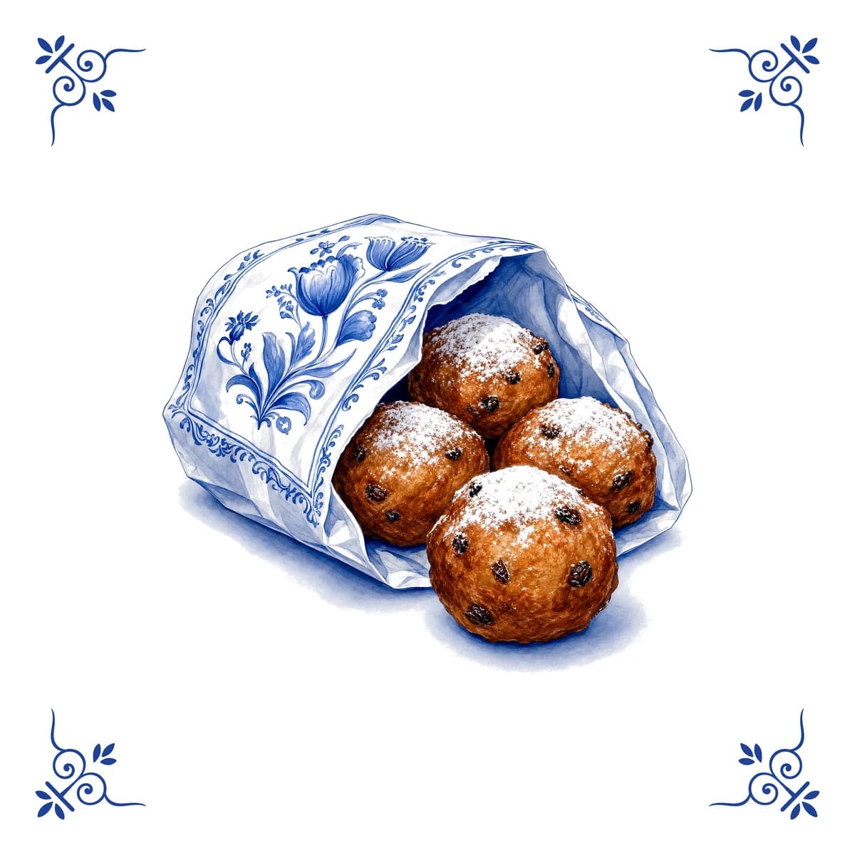 Oliebollen – Delft blue tile