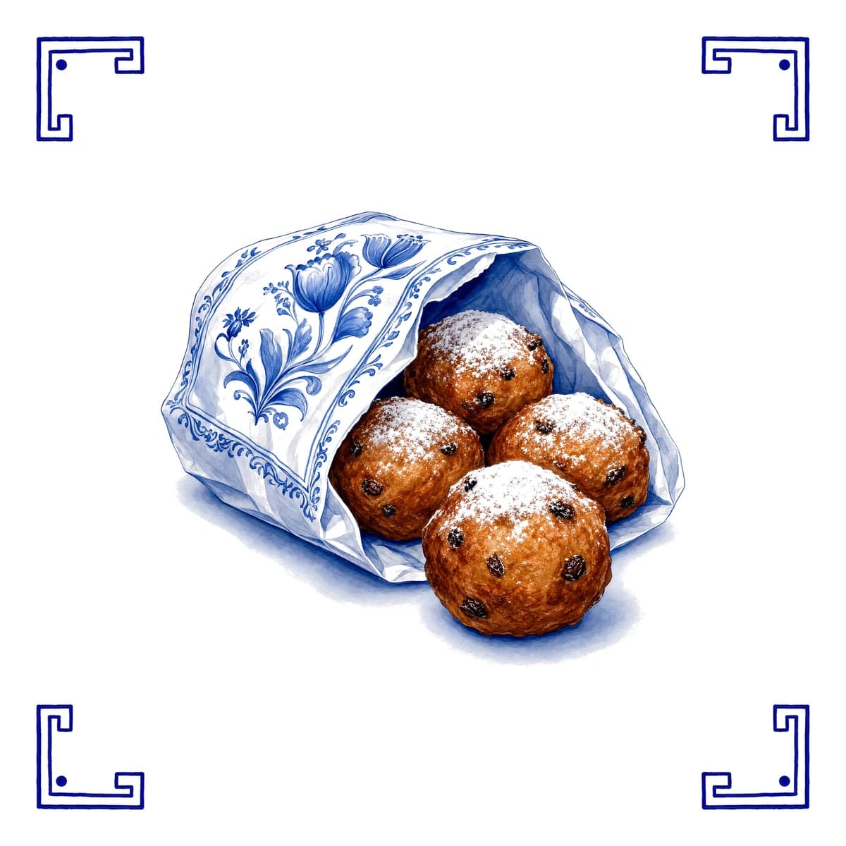 Oliebollen – Delft blue tile