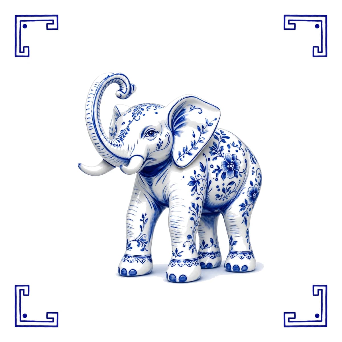 Elephant – Delft blue tile