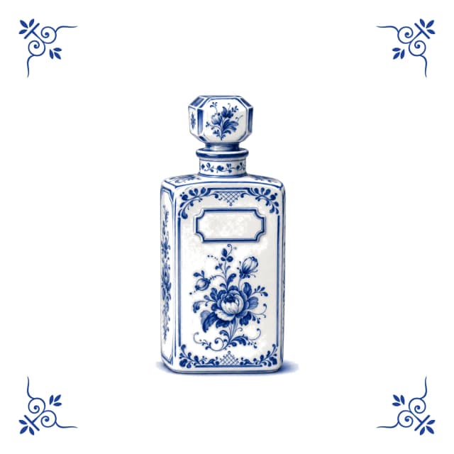 Perfume bottle, Delft blue tile