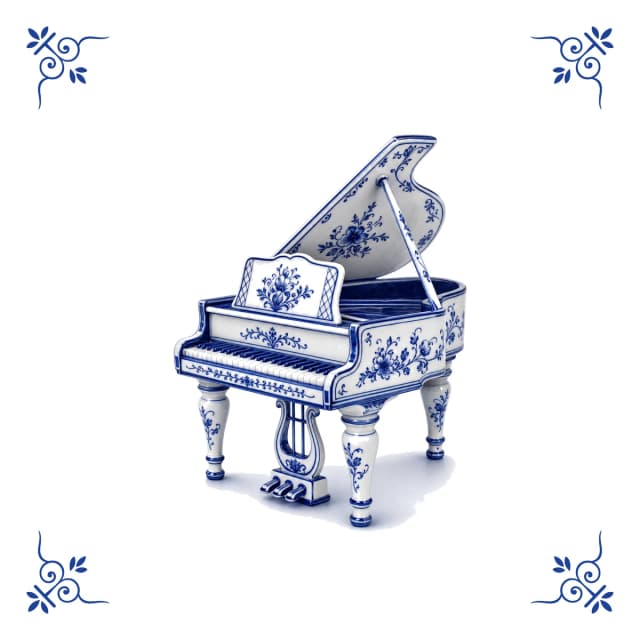 Grand piano, Delft blue tile