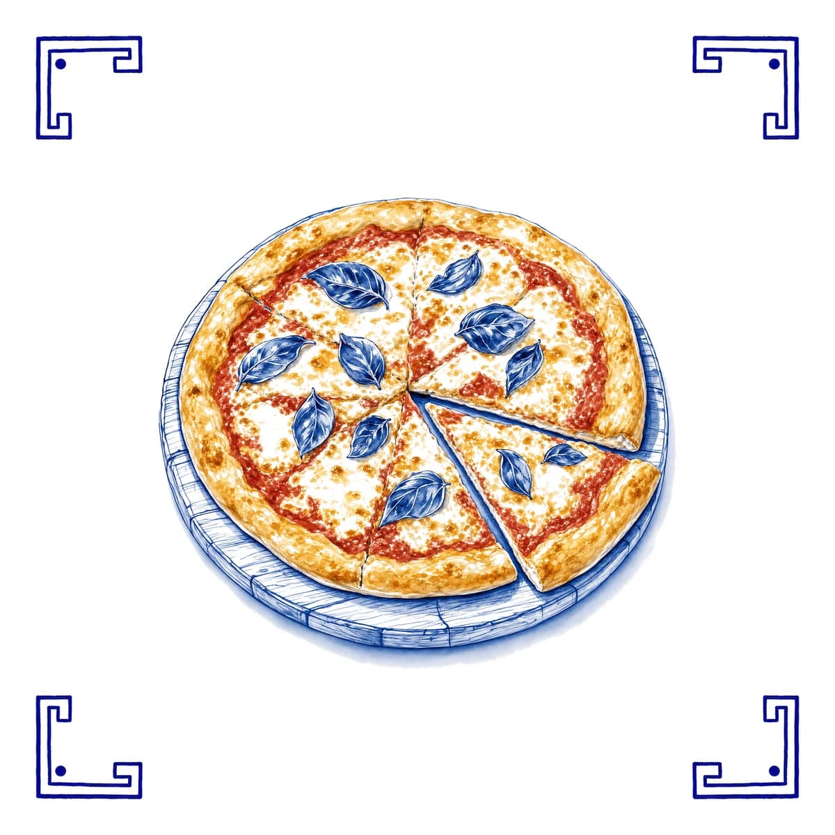 Pizza – Delft blue tile