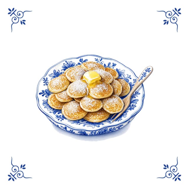Poffertjes, Delft blue tile