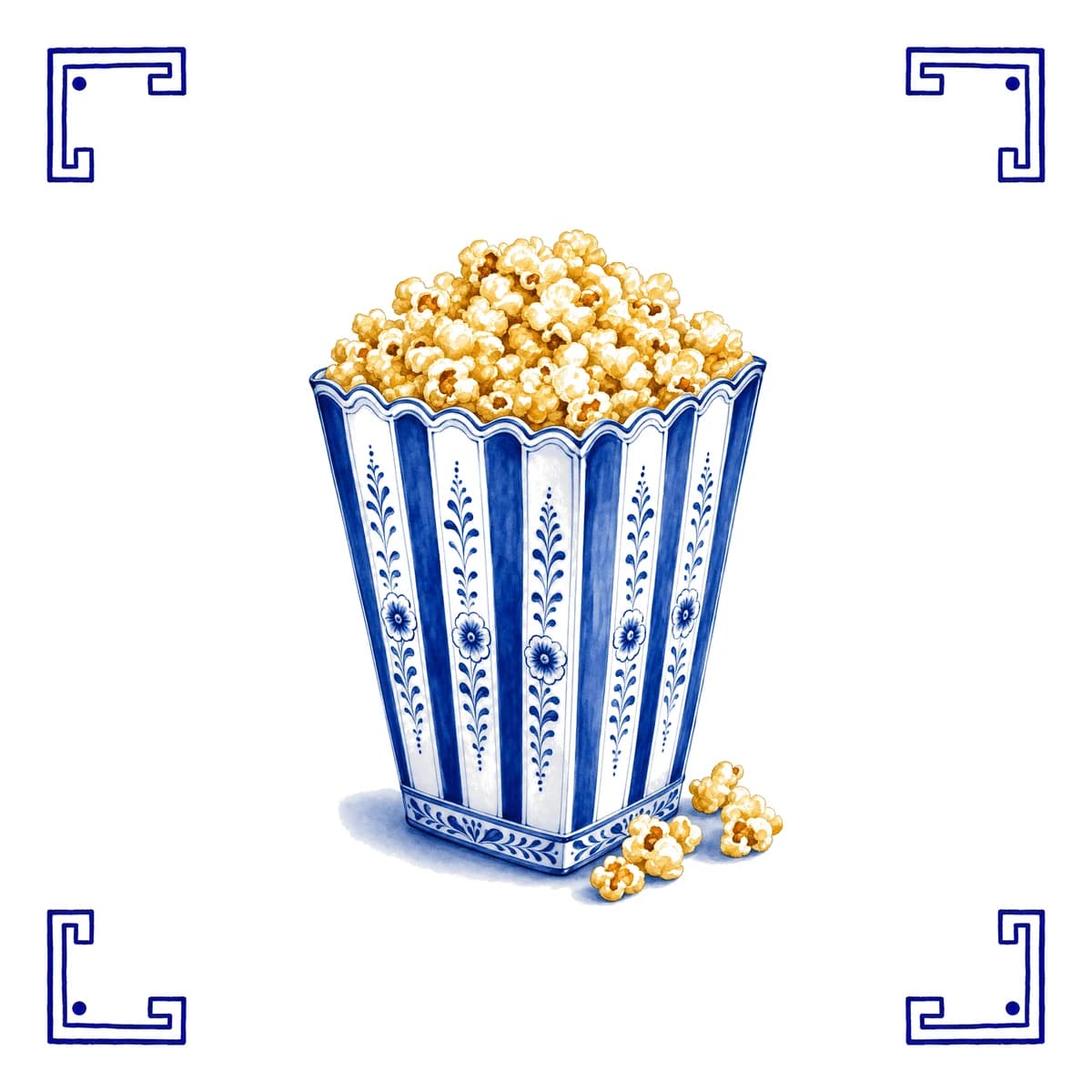 Popcorn – Delft blue tile
