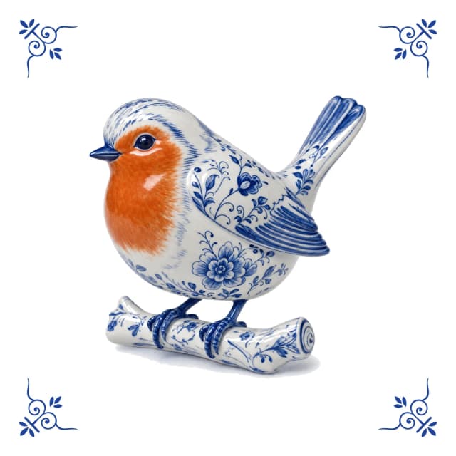 Robin, Delft blue tile