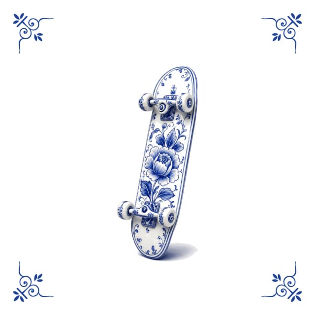 Skateboard, Delft blue tile