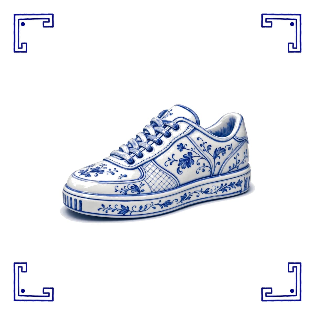 Sneaker – Delft blue tile