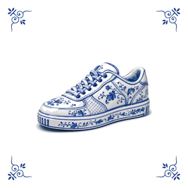 Sneaker, Delft blue tile